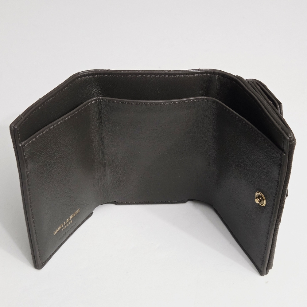 Yves Saint Laurent Brown Wallet with Gold Logo - Picture 6 of 11